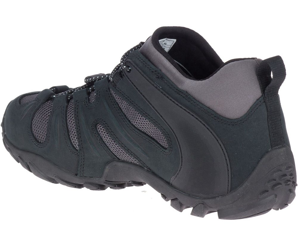 Merrell Hiking Shoes Black/Grey - Chameleon 8 Stretch Waterproof - Mens 30FANYZJQ